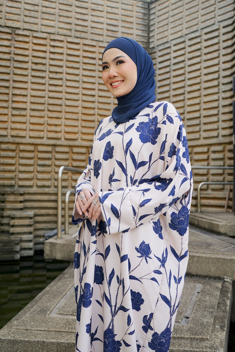 KAFTAN AIRIS - CREAM BLUE