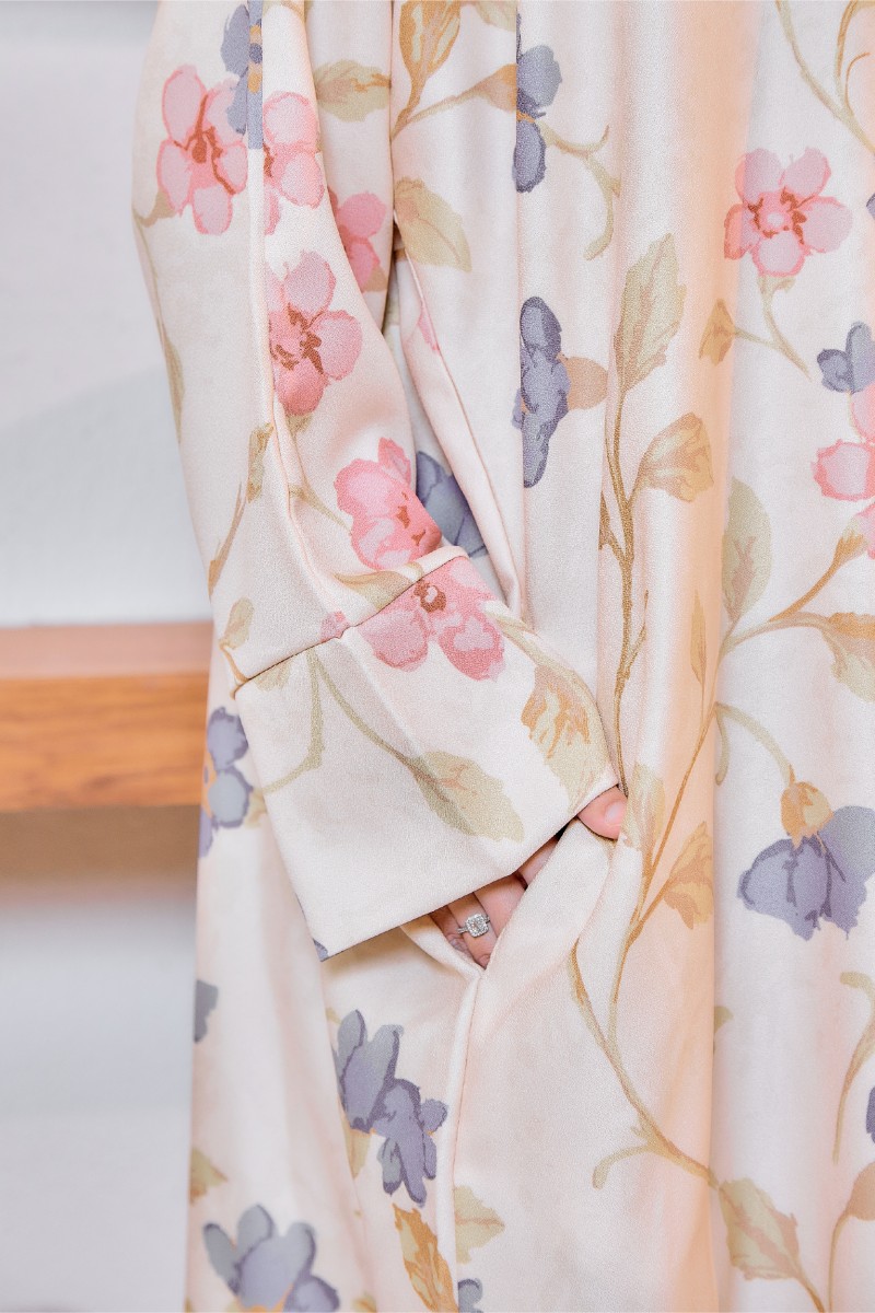 KAFTAN KEBAYA AISYAH - CREAM FLOWER
