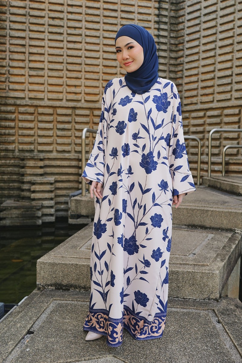 KAFTAN AIRIS - CREAM BLUE