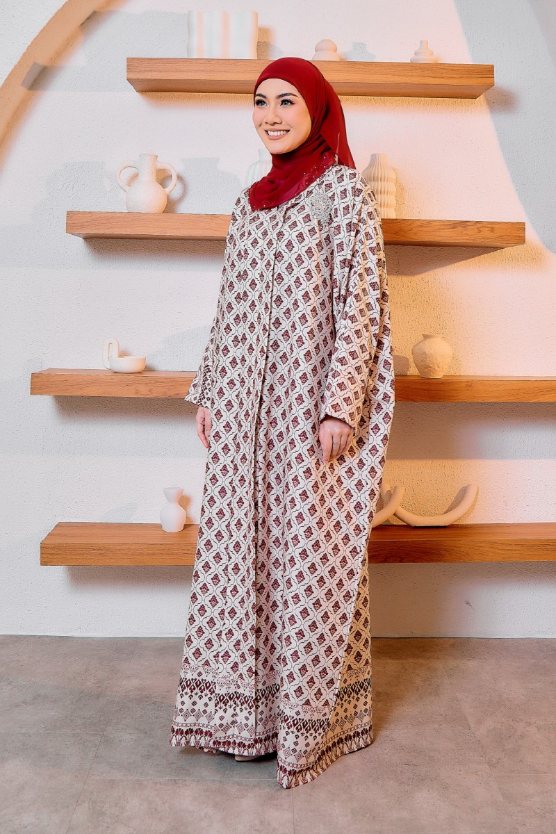 KAFTAN KEBAYA AISYAH - MAROON