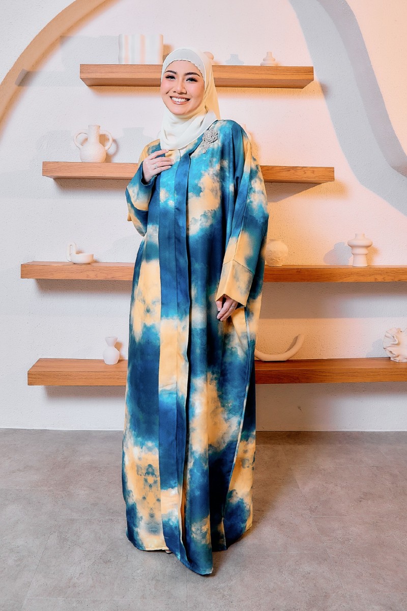 KAFTAN KEBAYA AISYAH - TEAL BLUE