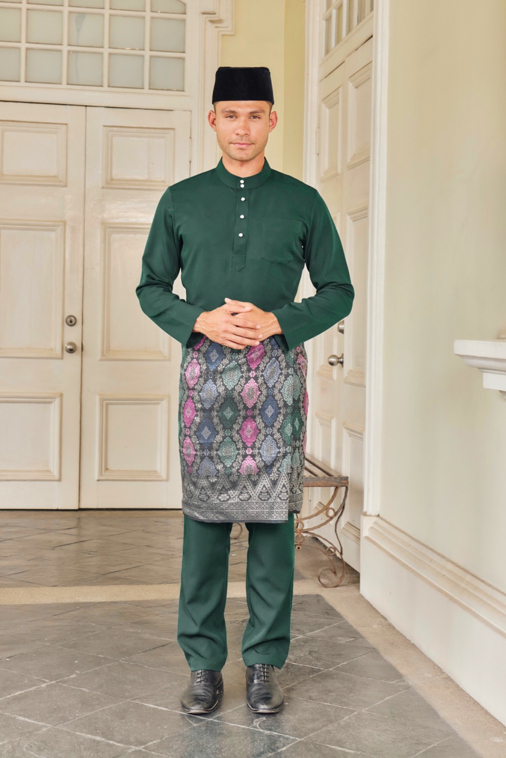 (Slim Fit) Baju Melayu Juma In Emerald Green