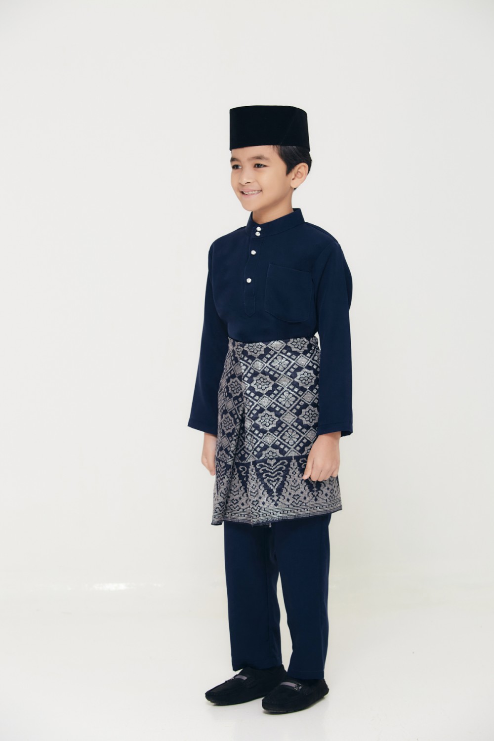 Baju Melayu Juma Kids In Navy Blue