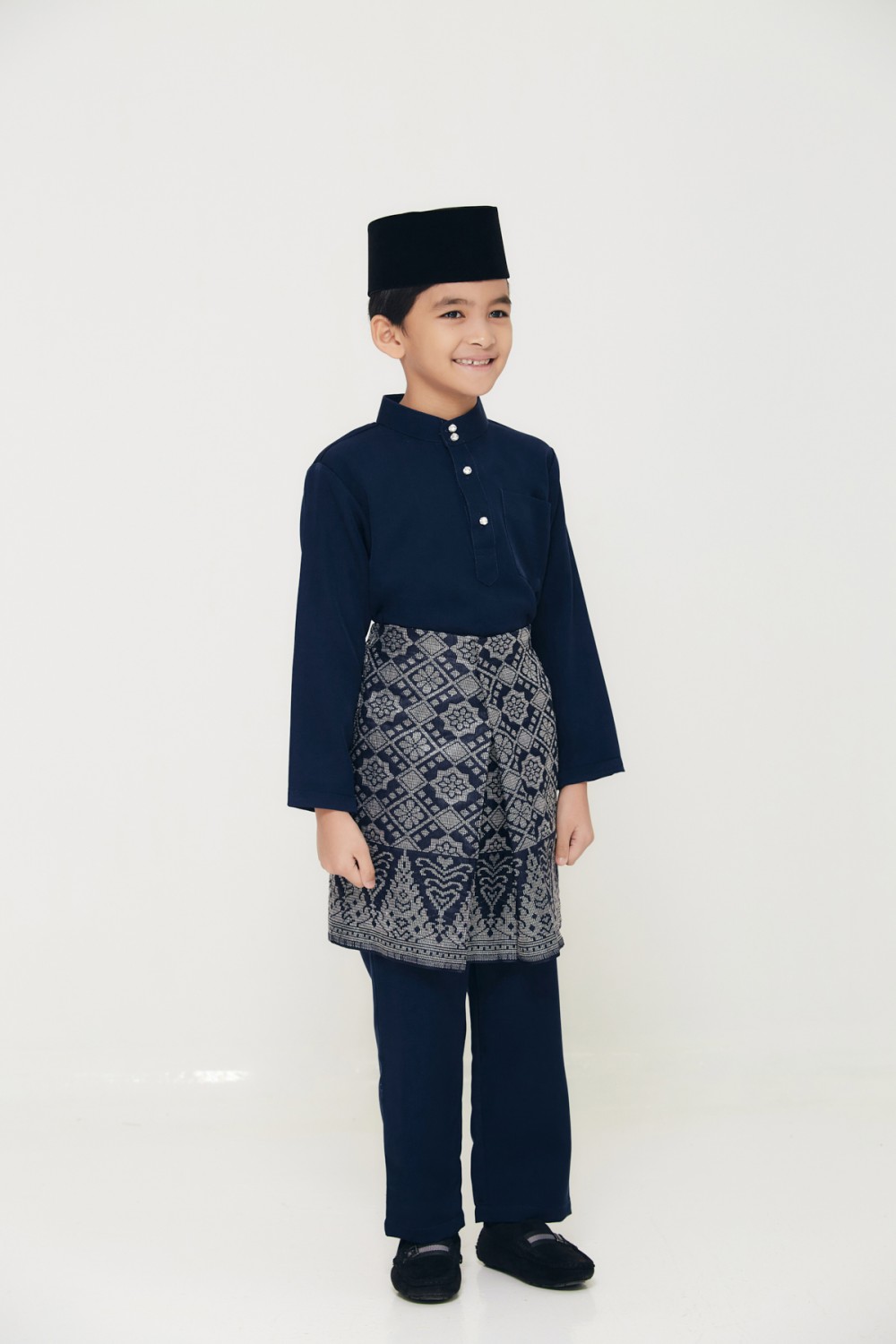 Baju Melayu Juma Kids In Navy Blue