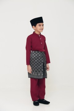 Baju Melayu Juma Kids In Maroon