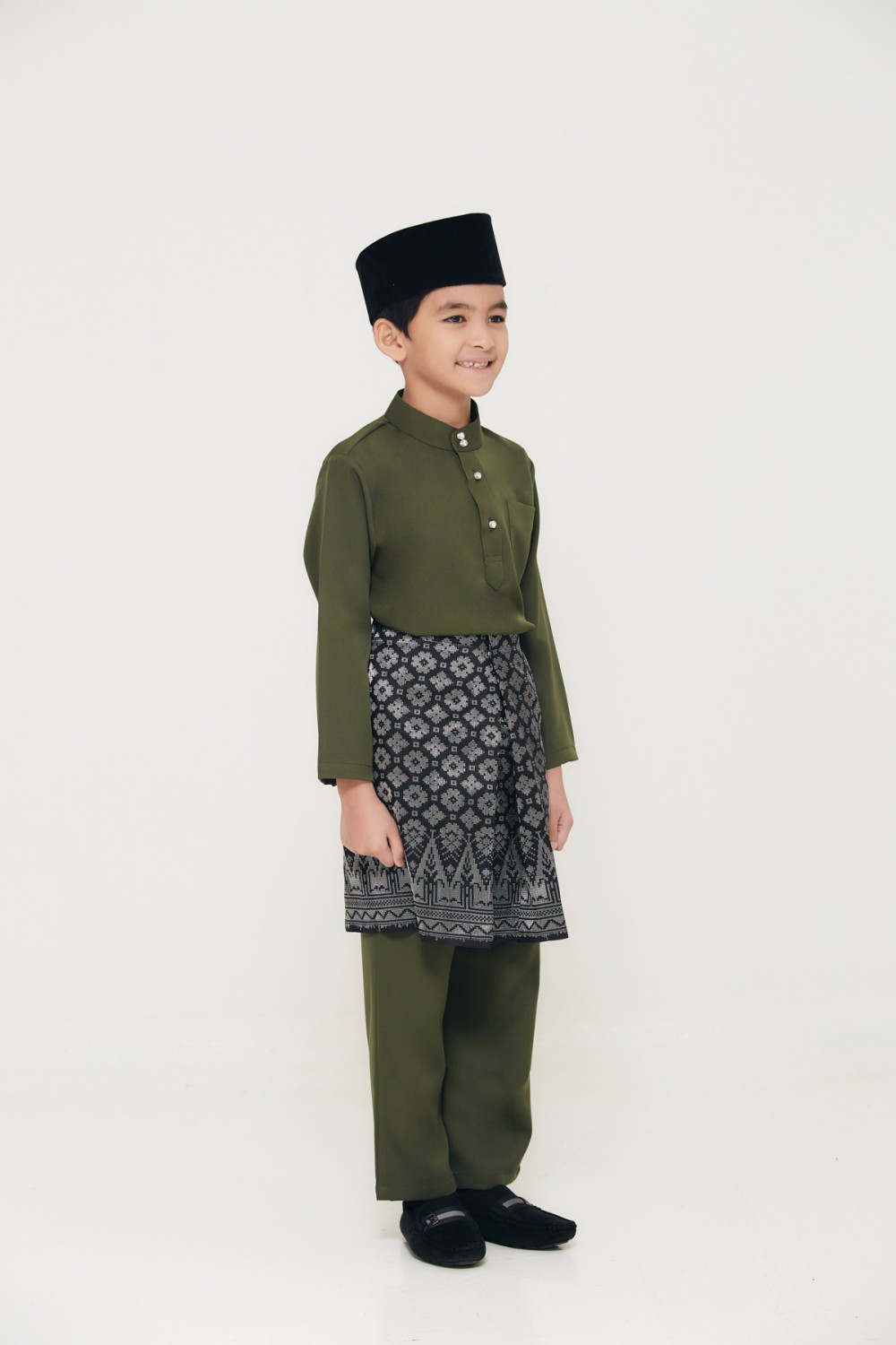 Baju Melayu Juma Kids In Army Green