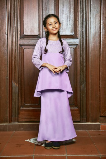 Kurung Nyra Kids In Lilac Purple
